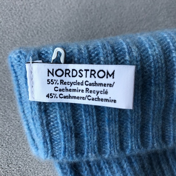 Nordstrom ~ Recycled Cashmere Blend Beanie ~ Light Blue ~ Soooo Soft!! - Picture 4 of 7